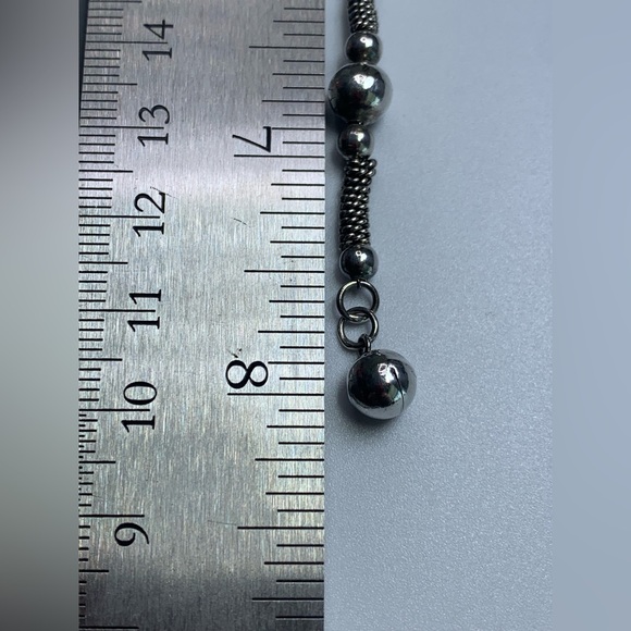 Vintage Sterling Silver Bead & Wire Tube Bracelet w/Bead Accent Charm - 7-3/4” - Picture 15 of 15